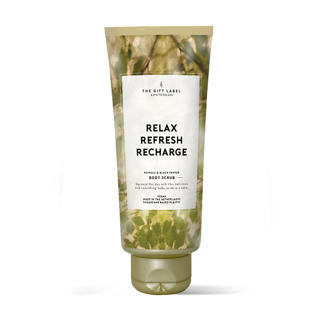 Body Scrub Tube 200ml - Relax, Refresh & Recharge