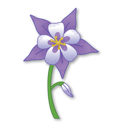 Cut-Out Cards - Aquilegia - Flower Of Courage