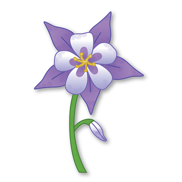 Cut-Out Cards - Aquilegia - Flower Of Courage