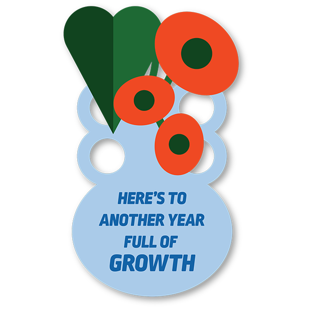 Cut-Out Cards - Here's To Another Year Full Of Growth