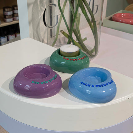 Tea Light - Green Heart