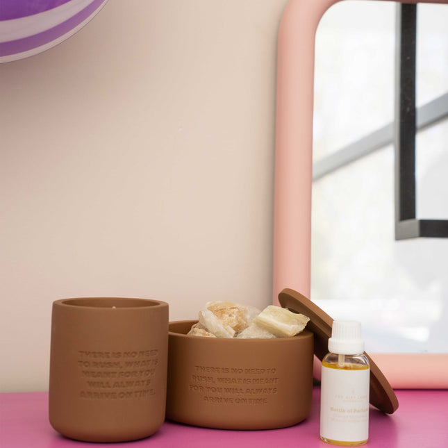 Cemented Candle 170gr - STUDIO SS26 - There Is No Need to Rush, What Is Meant For You Will Always Arrive On Time