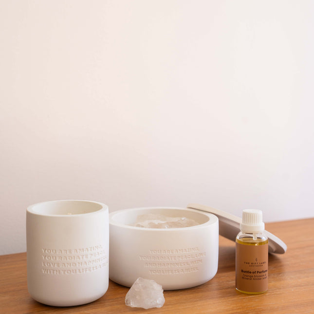 Cemented Candle 170gr - STUDIO SS26 - You Are Amazing, You Radiate Peace, Love And Happiness. With You Life Is Bliss.