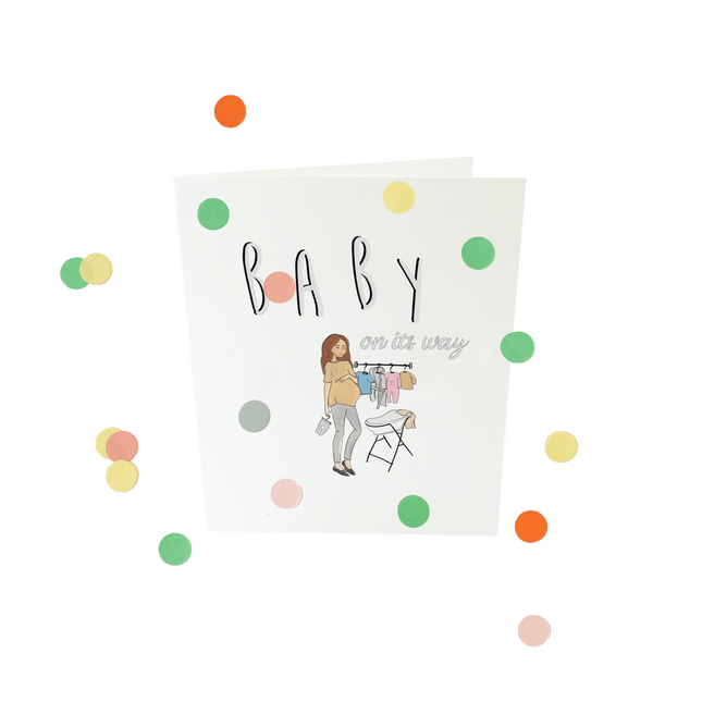 The Gift Label Baby confettikaart - Baby on its way