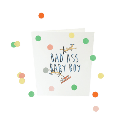 The Gift Label Baby confettikaart - Bad ass baby boy