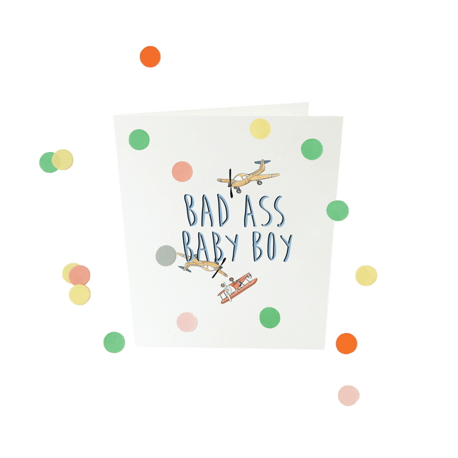 The Gift Label Baby confettikaart - Bad ass baby boy