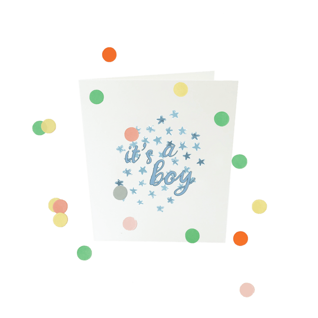 The Gift Label Baby confettikaart - It's a boy