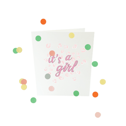 The Gift Label Baby confettikaart - It's a girl