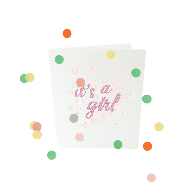 The Gift Label Baby confettikaart - It's a girl