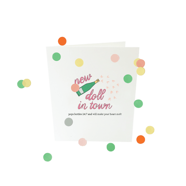 The Gift Label Baby confettikaart - New doll in town