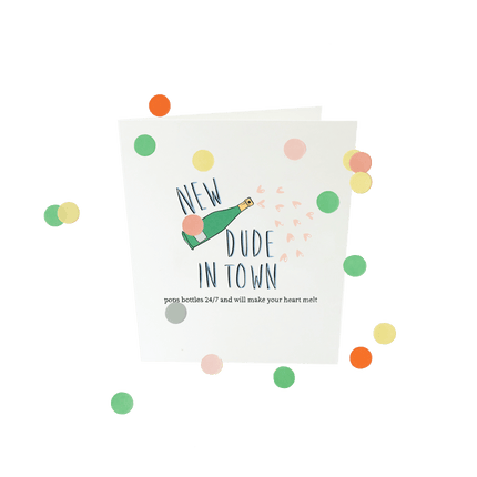 The Gift Label Baby confettikaart - New dude in town
