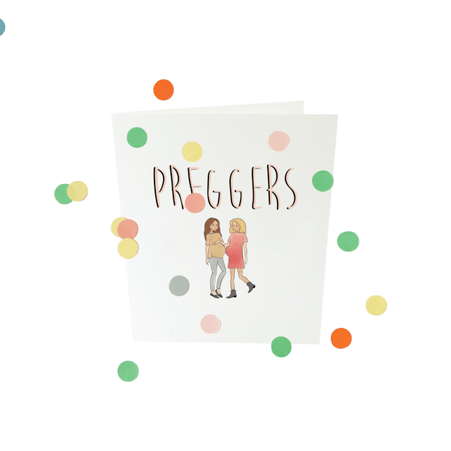 The Gift Label Baby confettikaart - Preggers