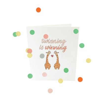 The Gift Label Baby confettikaart - Twinning is winning