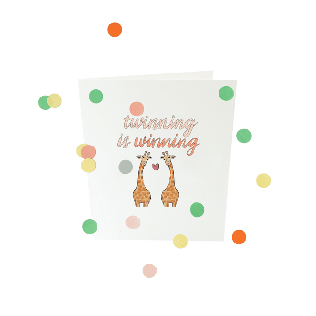 The Gift Label Baby confettikaart - Twinning is winning