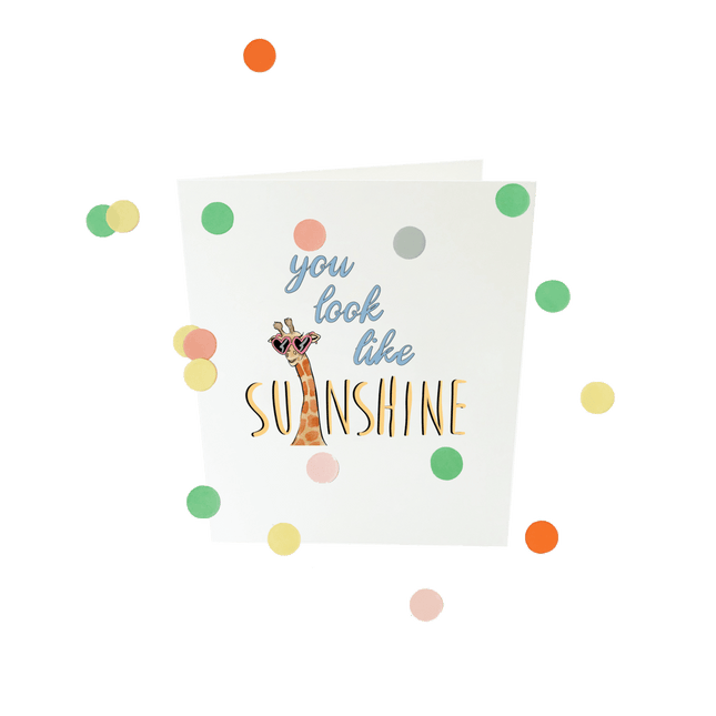 The Gift Label Baby confettikaart - You look like sunshine