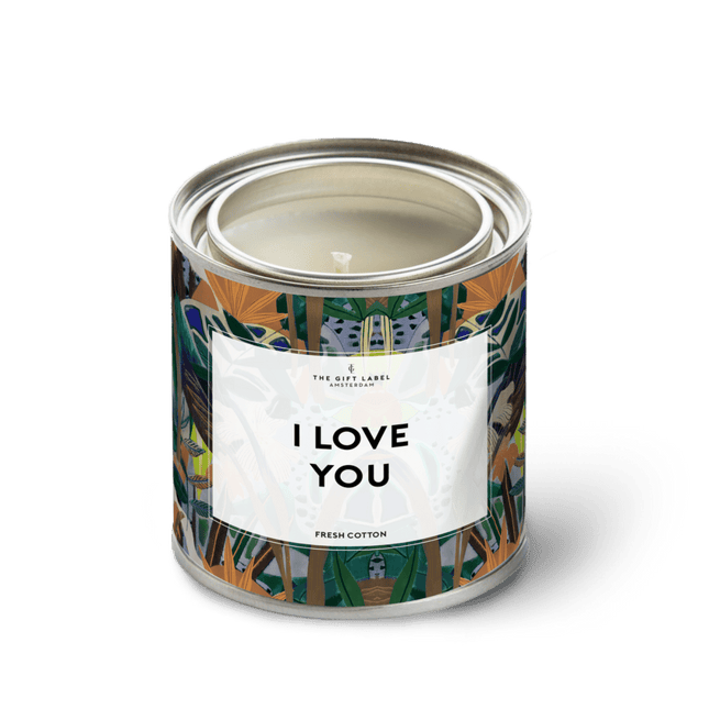 The Gift Label Candletin310gr - I Love You FW24 - Fresh Cotton