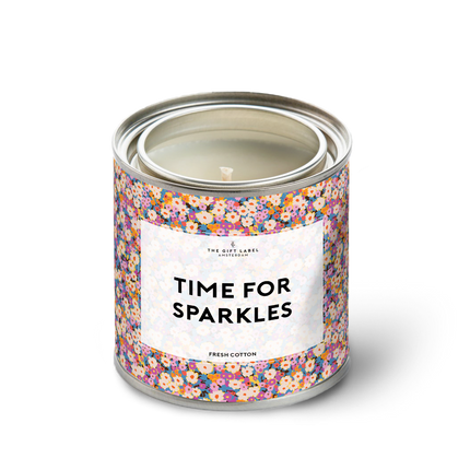 The Gift Label Candletin310gr - Time For Sparkles SS25 - Fresh Cotton