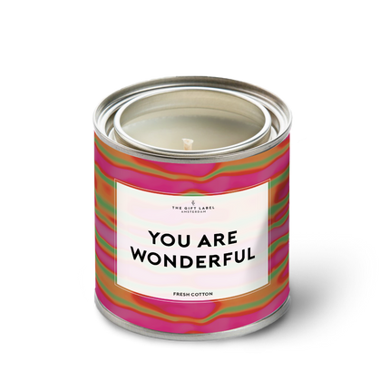 The Gift Label Candletin310gr - You Are Wonderful SS25 - Fresh Cotton