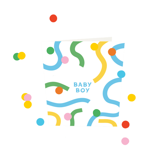 The Gift Label Confetti Cards - Baby Boy V3