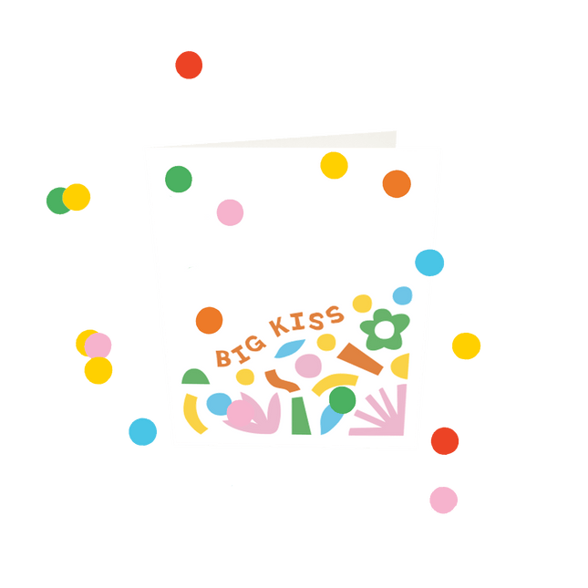 The Gift Label Confetti Cards - Big Kiss V3