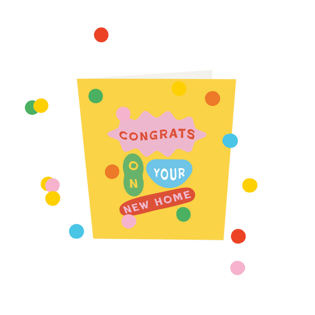 The Gift Label Confetti Cards - Congrats On Your New Home V3