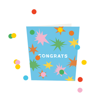 The Gift Label Confetti Cards - Congrats V3