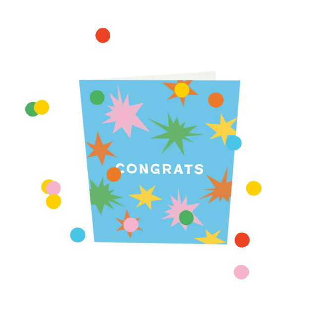 The Gift Label Confetti Cards - Congrats V3