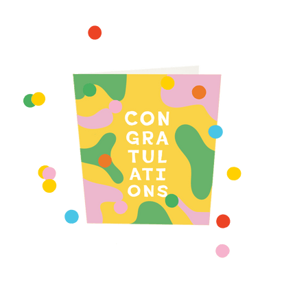 The Gift Label Confetti Cards - Congratulations V3