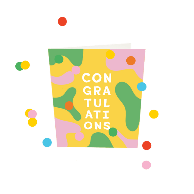 The Gift Label Confetti Cards - Congratulations V3