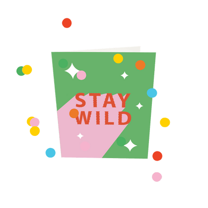 The Gift Label Confetti Cards - Stay Wild V3
