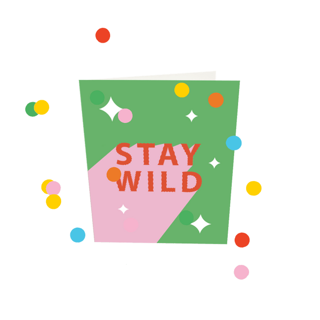 The Gift Label Confetti Cards - Stay Wild V3