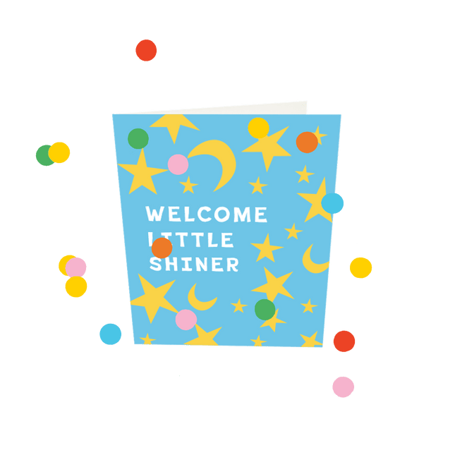 The Gift Label Confetti Cards - Welcome Little Shiner V3