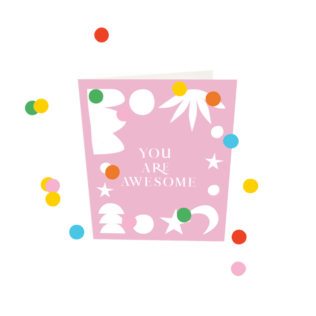 The Gift Label Confetti Cards - You Are Awesome V3