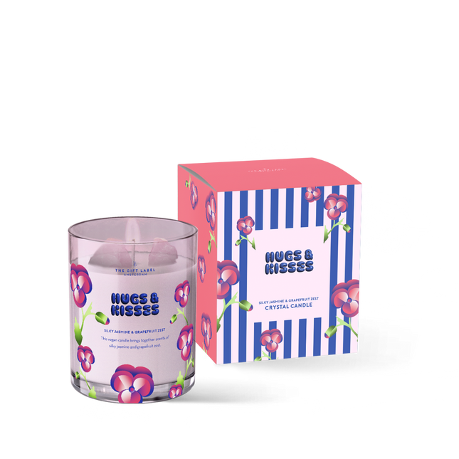 The Gift Label Crystal Candle 175gr - Hugs & Kisses SS25-1