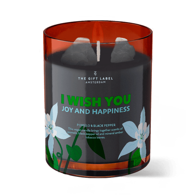 The Gift Label Crystal Candle 175gr - I Wish You Joy And Happiness FW24
