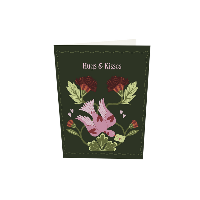 The Gift Label Greeting card - Hugs & Kisses - Bird