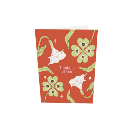 The Gift Label Greeting card - Thinking Of You - Red