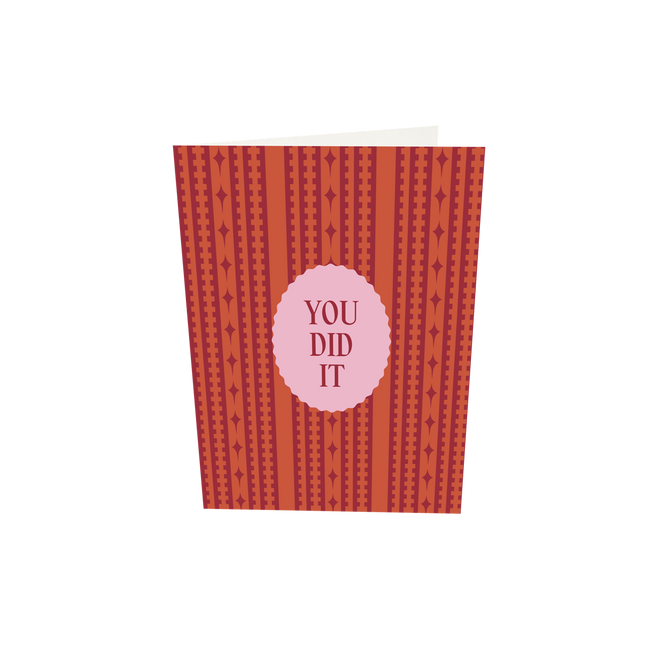 The Gift Label Greeting card - You Did It - Pink/Red