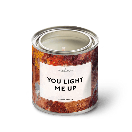 The Gift Label Grote geurkaars in blik - You light me up - Jasmine vanilla