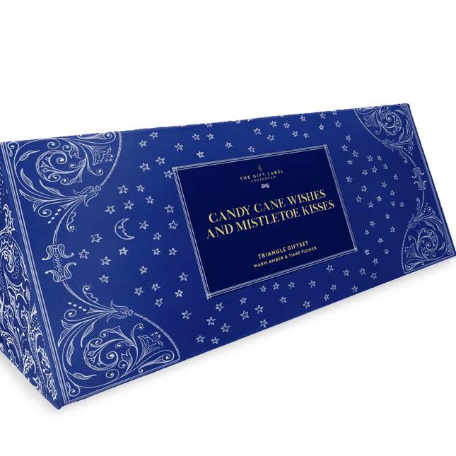 The Gift Label Kerst triangle giftbox - Candy cane wishes and mistletoe kisses