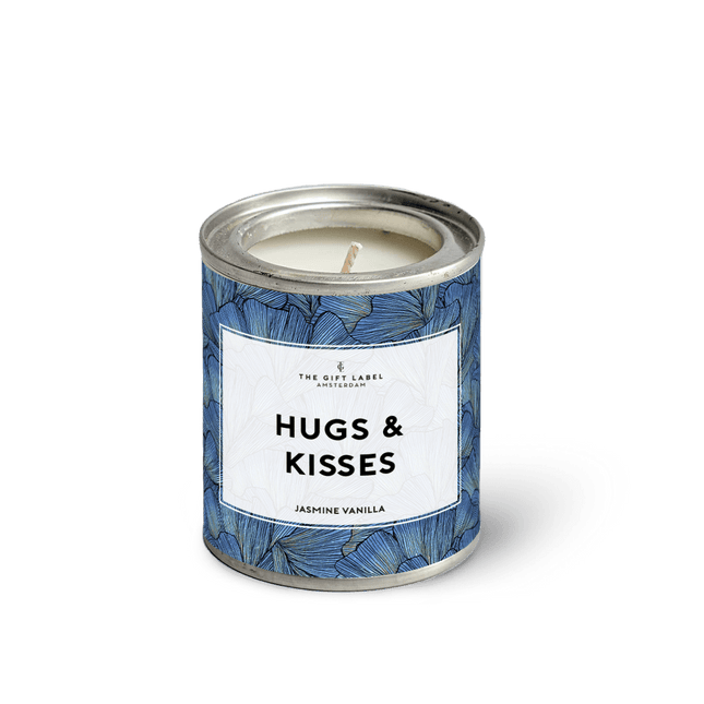 The Gift Label Kleine geurkaars in blik - Hugs and kisses - Jasmine Vanilla