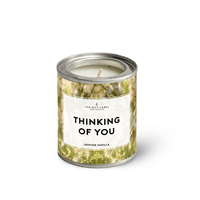 The Gift Label Kleine geurkaars in blik - Thinking of you - Jasmine vanilla