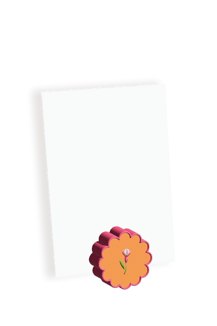 The Gift Label Photo holder - Orange Flower