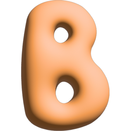 The Gift Label Wall Letter - B - Orange