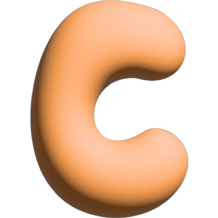The Gift Label Wall Letter - C - Orange