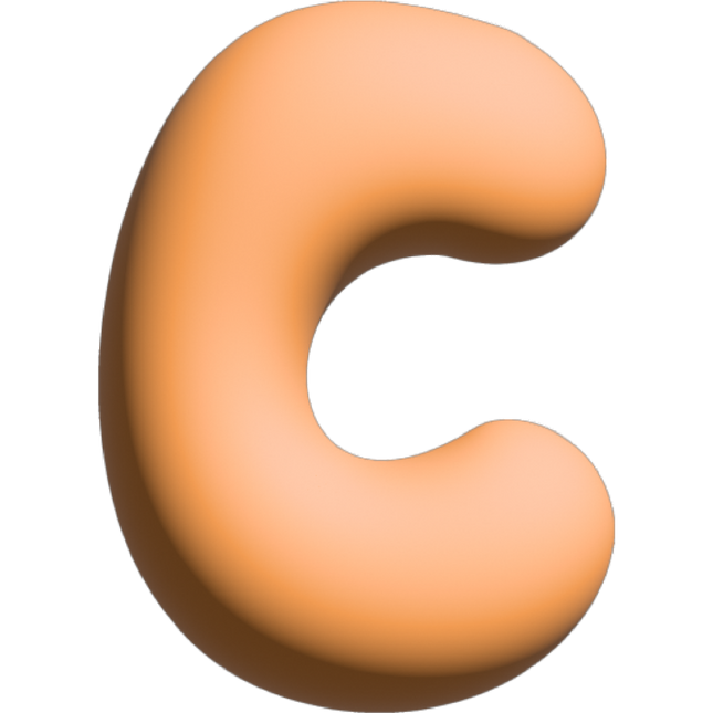 The Gift Label Wall Letter - C - Orange