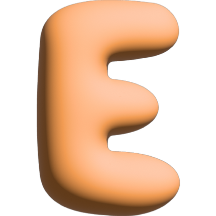 The Gift Label Wall Letter - E - Orange