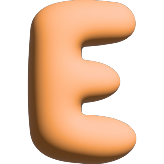 The Gift Label Wall Letter - E - Orange