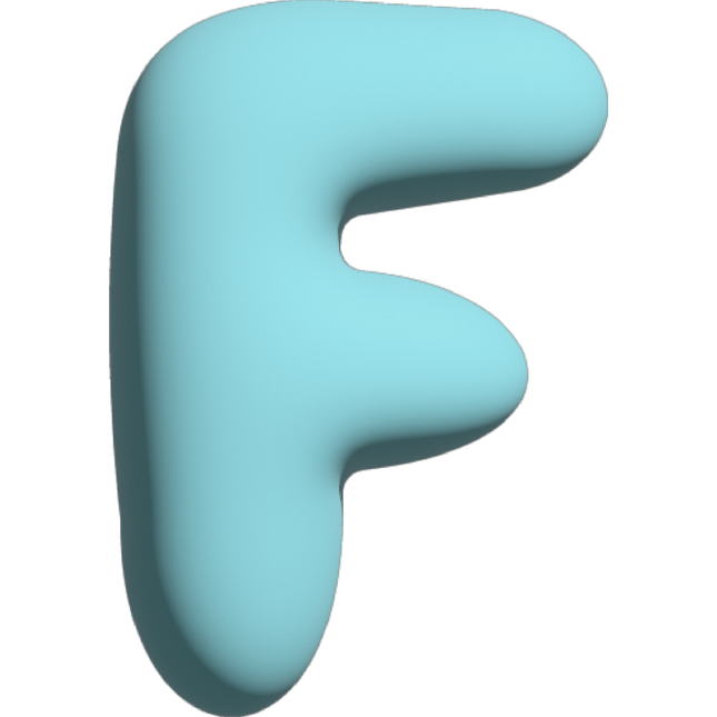 The Gift Label Wall letter - F - Blue