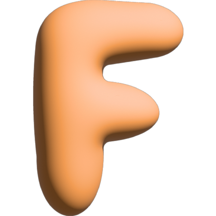 The Gift Label Wall Letter - F - Orange